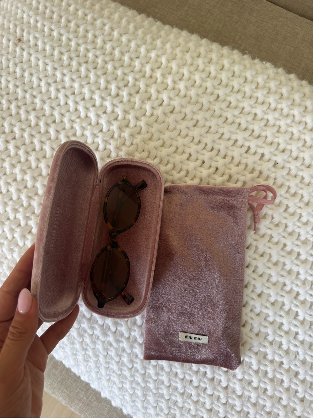 Miu Miu Sunglasses with Case and Matching Pouch